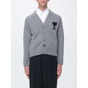 Ami Paris Men Ami Paris V-Neck Wool Cardigan With Contrast Logo